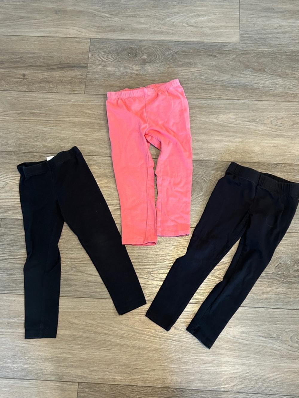 Kids Stretch‎ Leggings Bundle x 3- Pink & Black Size 4T